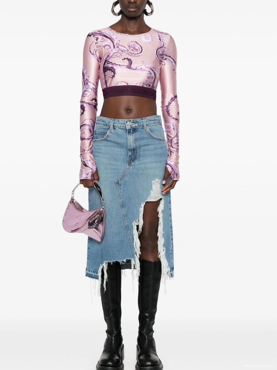 Cheap Versace shorts Women Jeans Couture-print Couture Watercolor track 0405